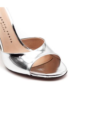 Ramas sandal in silver mirrored leather ROBERTO FESTA | RAMASSPECCHIOSILVER